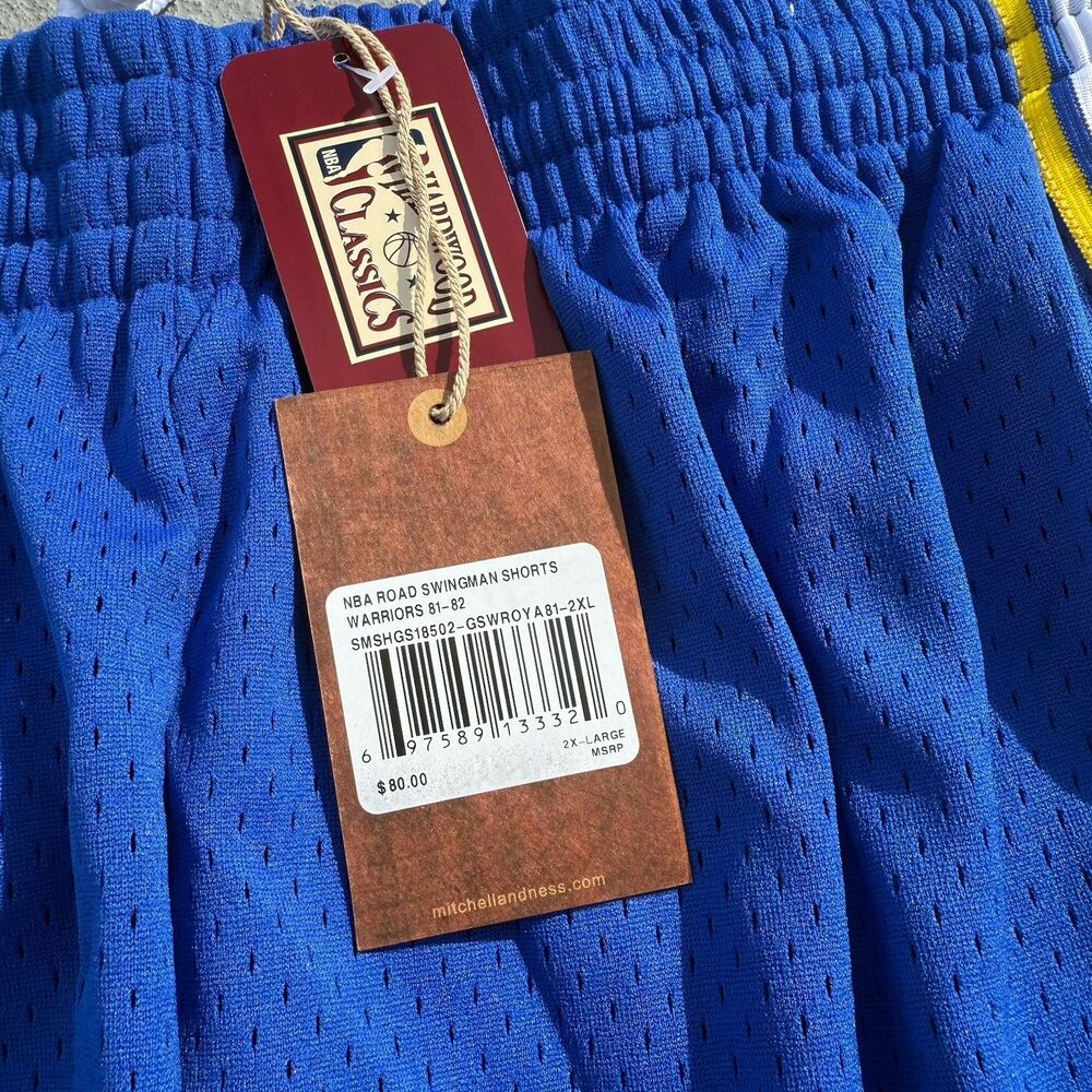 Men's Mitchell & Ness Golden State Warriors NBA Swingman Shorts 81-82 2XL - Picture 3 of 8